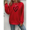 Liebe bedruckter Rundhals Langarm Pullover locker und bequem, Herbstmode Persönlichkeit Street Damenoberteil 8212