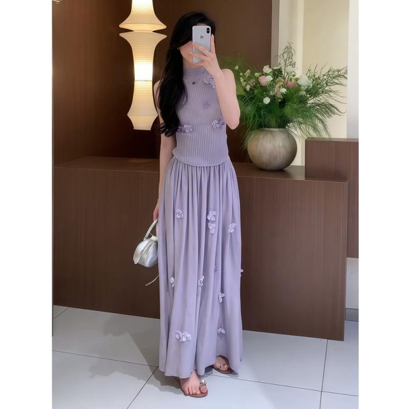 7807-2 Stylish Sweetheart: Summer 2026 Slimming Knit Two-Piece Set
