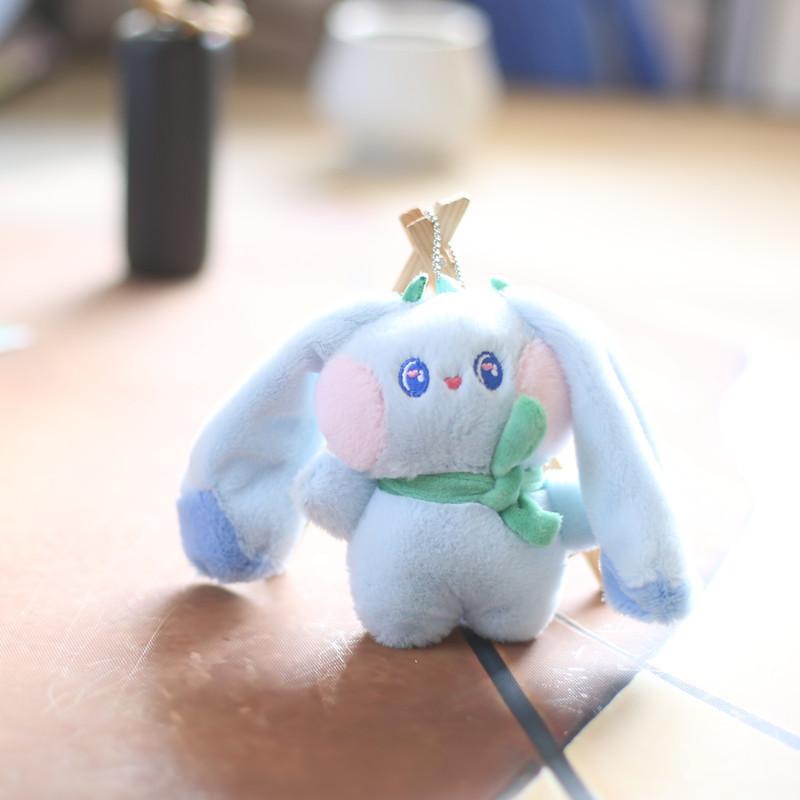 Cute Plush Bunny Keychain Adorable Soft Stuffed Animal For Backpacks And Bags