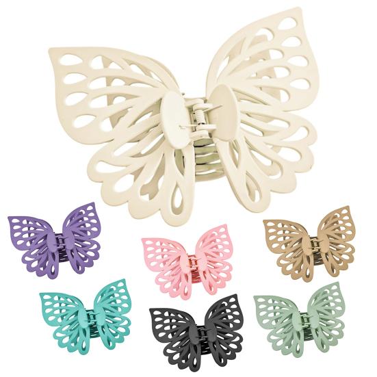 Gheară de păr mare, cu prindere puternică, cu două straturi, în formă de fluturi, agrafă de păr, dinți anti-alunecare, clemă de coadă de cal, cap din spate, gheară de păr