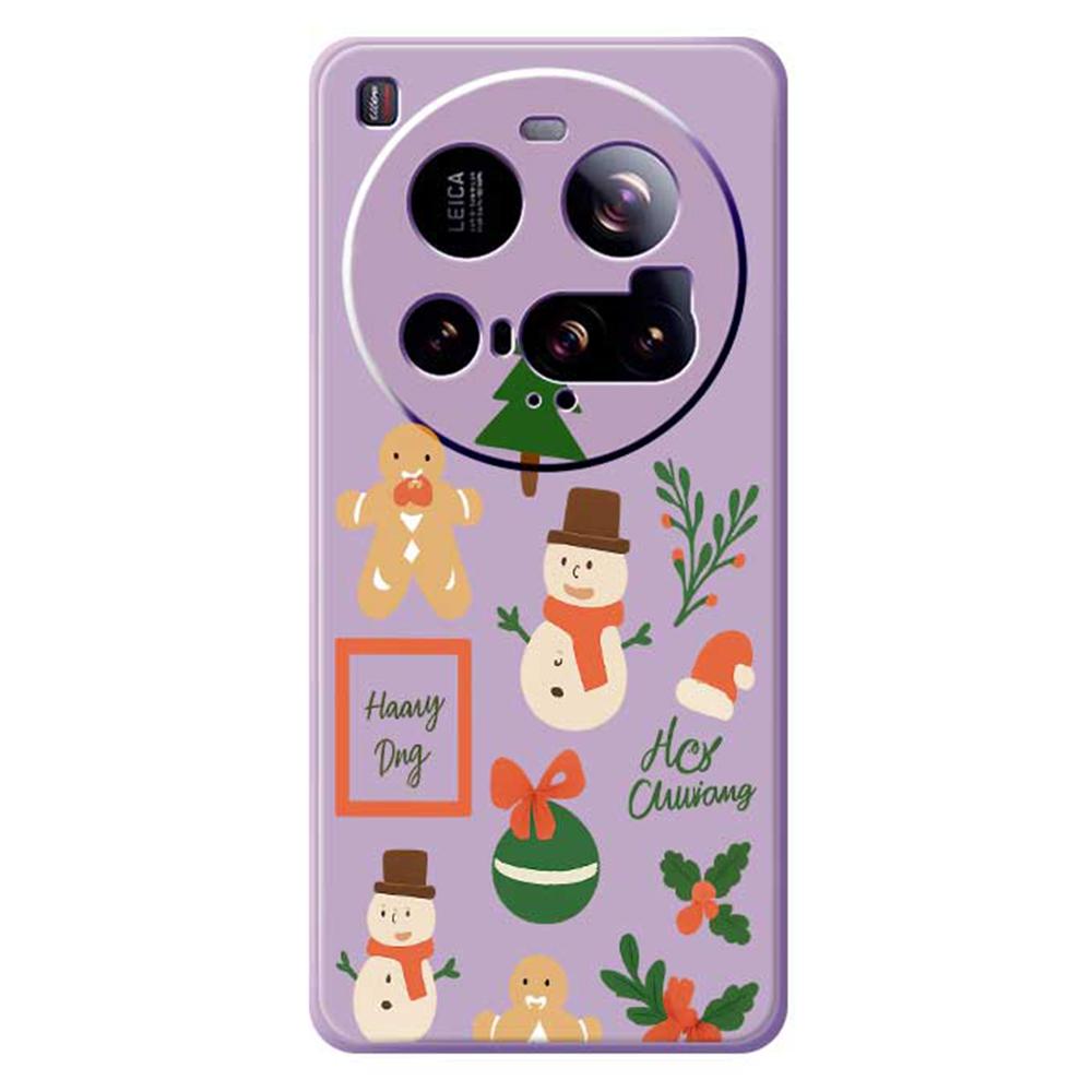 For Xiaomi 15 Ultra Case Christmas Snowman Pattern Printing Straight Edge TPU Phone Back Cover