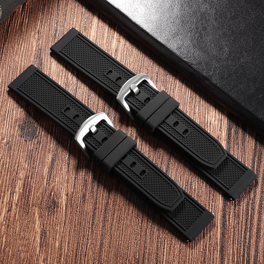 22mm Sport Silicone Watch Band Universal Extended Length Straps Waterproof Rubber Pin Buckle Bracelet Belt Accessories for Seiko