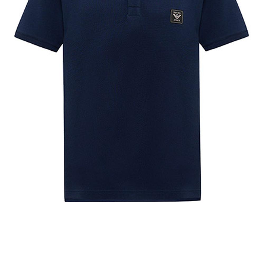 Emporio Armani Ss24 Solid Color Logo Patch Casual Short Sleeve Polo Shirt Men Polo Shirts Navy-Blue 211804-4R460-6935