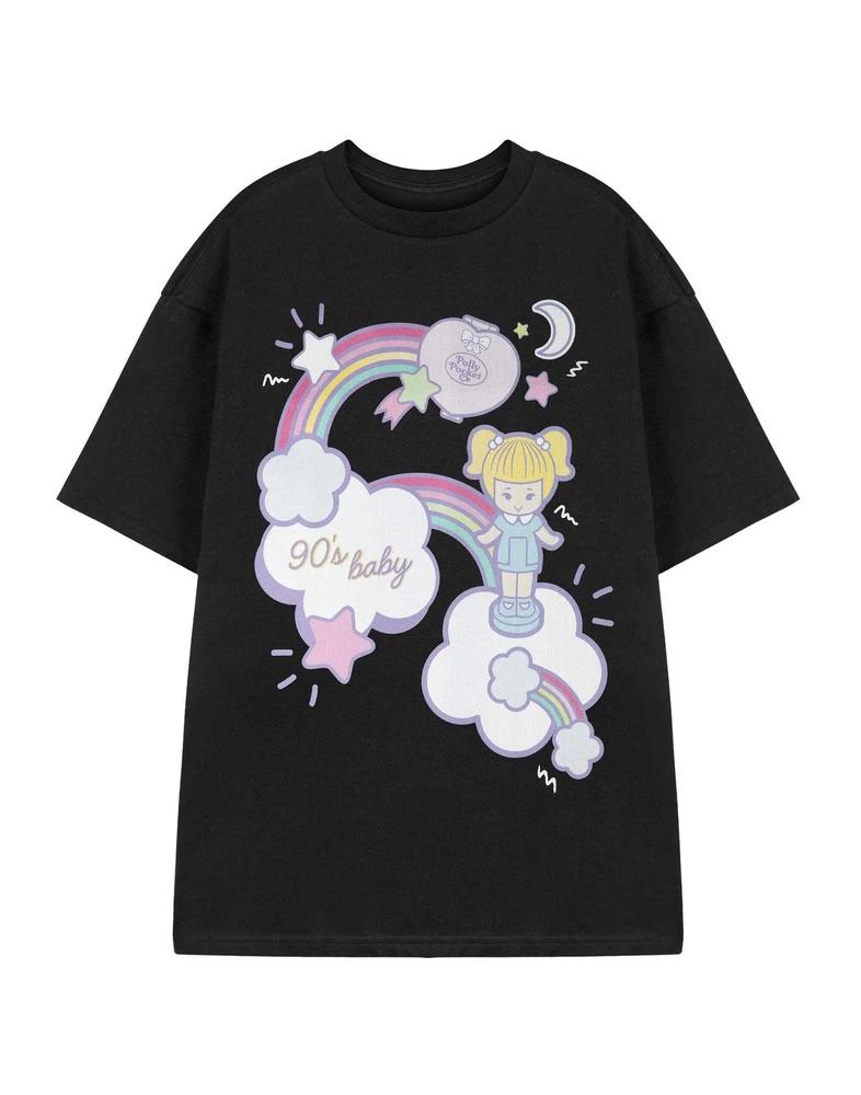 Polly Pocket Short Sleeved TShirt womens Black Official Merch M