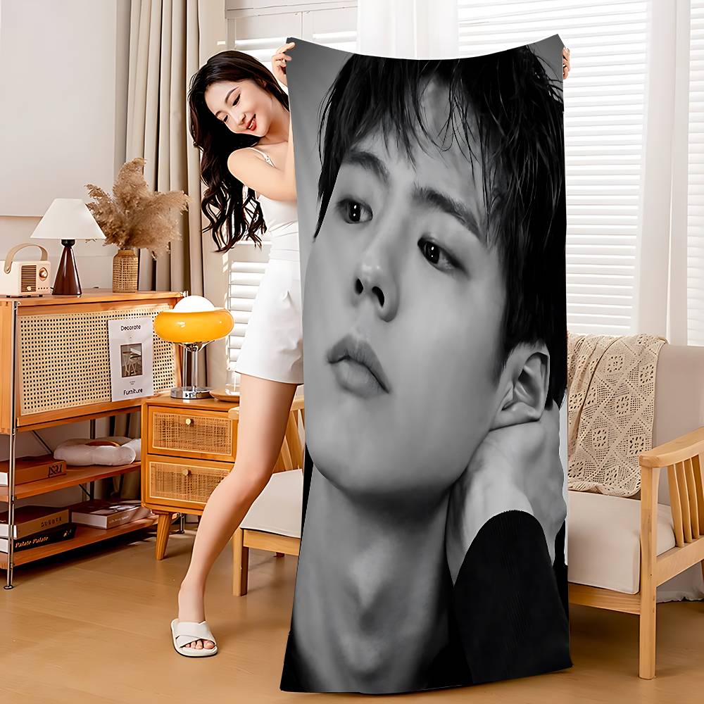 

Classic Kpop Park Bo Gum Microfiber Blanket Quick Drying Beach Towels Oversized Printing Super Absorbent Pool Towel Blanket W30*H60(CM)