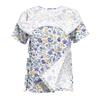 Women Postoperative Short Sleeve Floral Print Shirt with Shoulder Zipper and Side Hook and Loop Closure for Easy Dressing Comfort