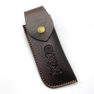 Klappmesserhalter Geprägte PU-Scheide Taschenmesserhülle Lederetui Campingmesserholster Gürtelschnalle