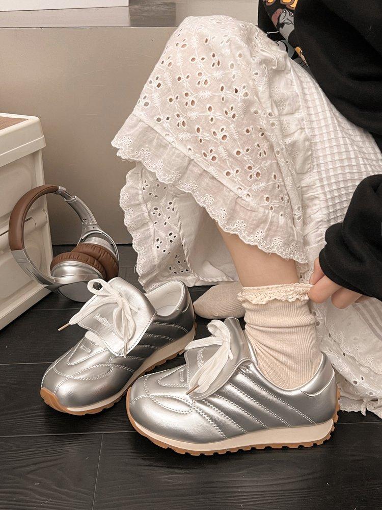 Retro Versatile Platform German Training Shoes Women's 2025 New Spring Casual Little White Shoes Sports Heightening Forrest Gump Board Shoes