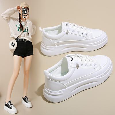 Damenschuhe Kleine Weiße Schuhe Damen Leder Freizeitschuhe Herbst Klassisch Atmungsaktiv Bequeme Sneaker Studenten Board Schuh