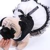 Classic Black-white Glitter Bow Lace Dog Skirt Formal Diamond Dog Skirts with Lace Trim Pet Wedding Dresses for Small Dog