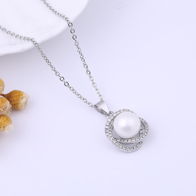 

Свадебный комплект серьги ожерелье модные и простые розы аксессуары для поездок на работу ожерелье жемчужный комплект