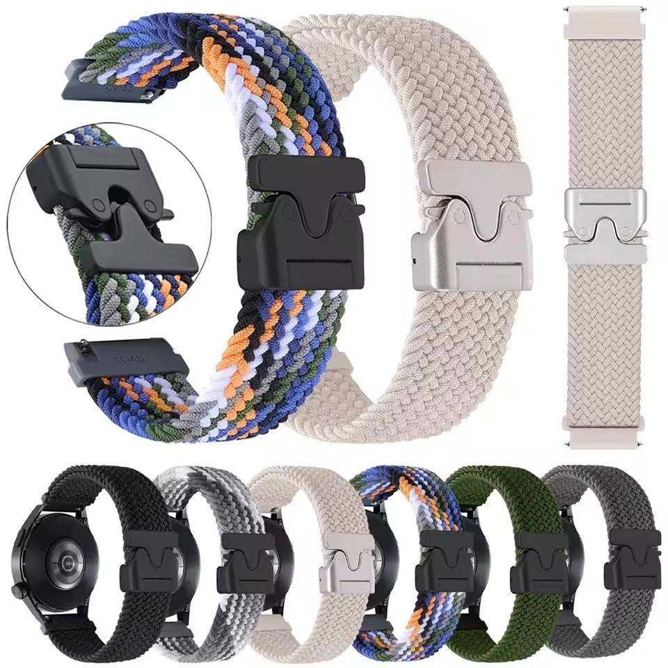 22mm 20mm Nylon Strap for Huawei Watch GT4/5 Pro 46mm Parachute Wristband for Samsung Galaxy Watch 4 5 6 7 44mm 40mm Accessories