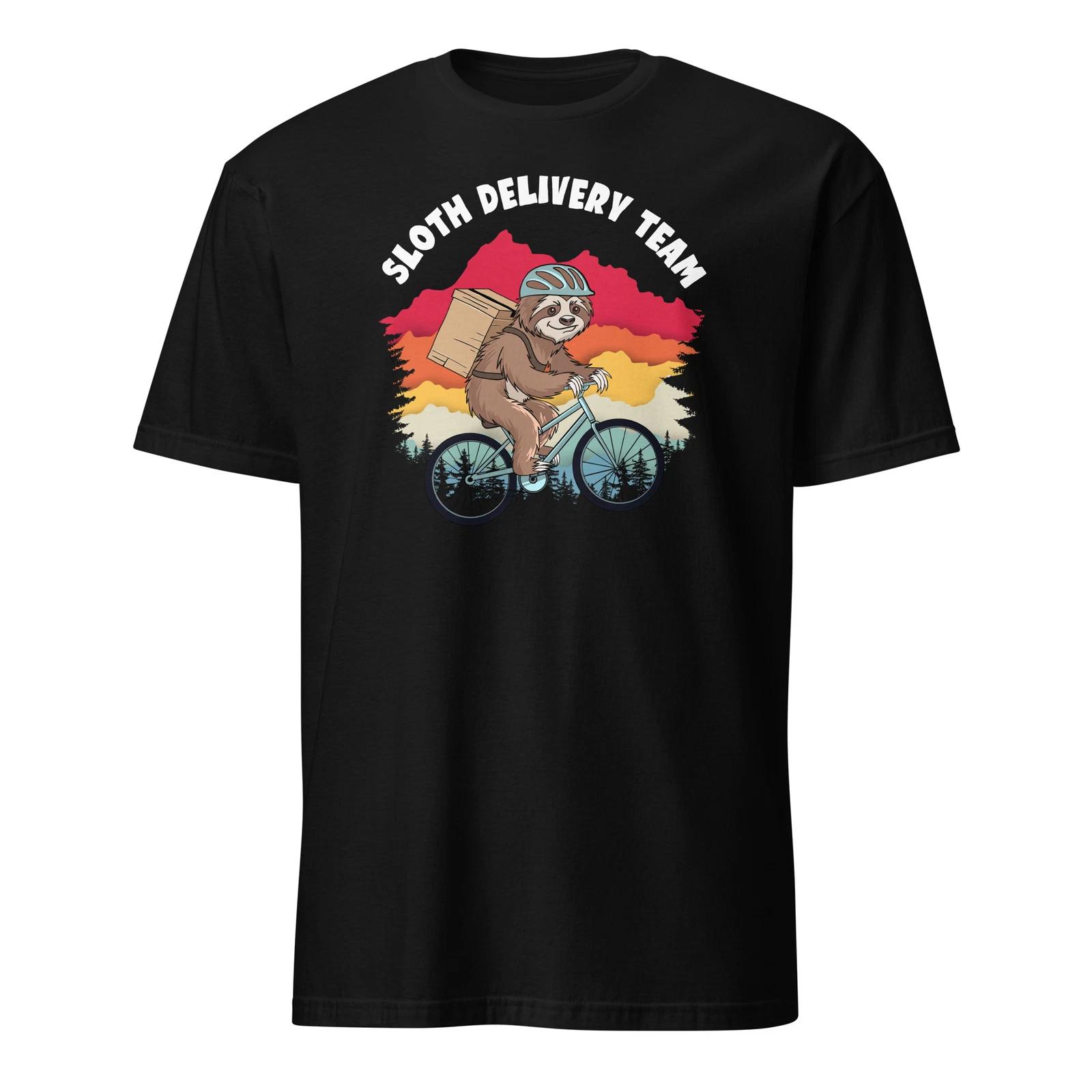Sloth Delivery Team Not So Fast Funny Slow Bicycle Rider T-Shirt Size S-3XL Gift XL