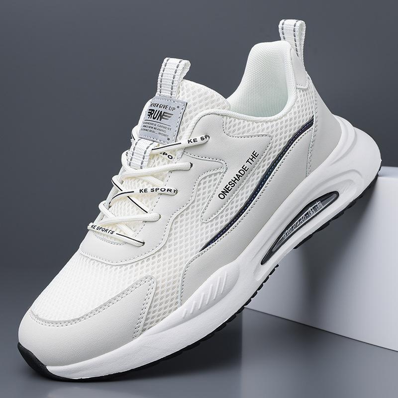 

Летние мужские повседневные кроссовки Дышащая спортивная обувь для улицы Беговые кроссовки Сетка Легкие Атлетические Кроссовки для Бега Трусцой Ходьбы Большой размер 38-45 38 белый