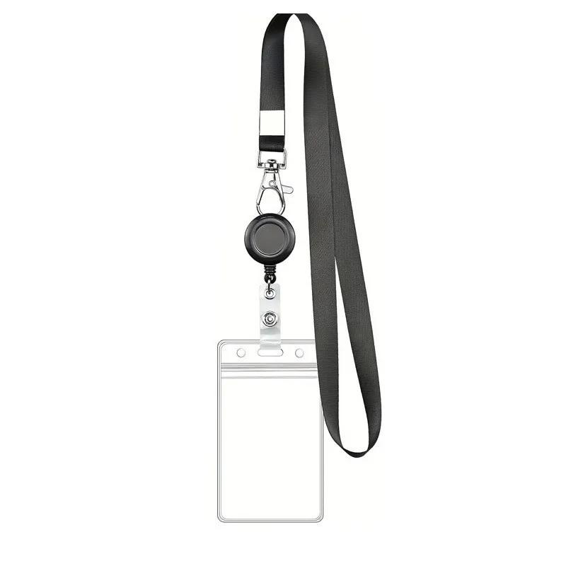 

PVC Waterproof ID Card Holder Retractable Lanyard Durable Badge Holder For Work ID / Name Tag Lanyard