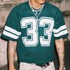 NO.33 Jersey Shirts Mesh Number Graphic Crew Neck Short Sleeve Streetwear Tee Tops