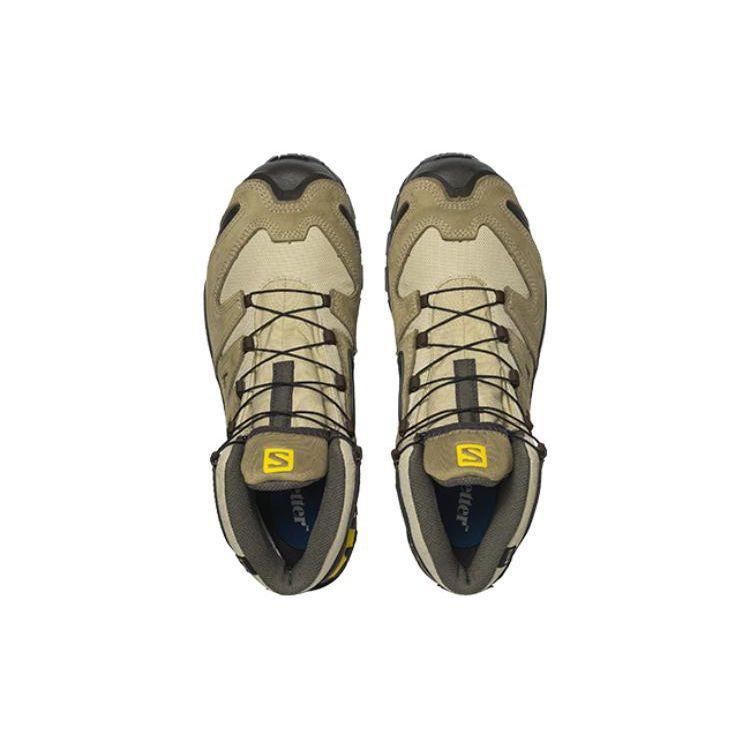 SALOMON XA Pro 3D Mid GTX Leather Casual Slip Resistant Durable Mid Outdoor Functional Shoes Unisex Shoes Brown Yellow 471707