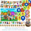 Steal N Catch The Brainrot Birthday Party Decorations Number Balloon Cake Topper Popular Game Background Party Supplies Kid Gift