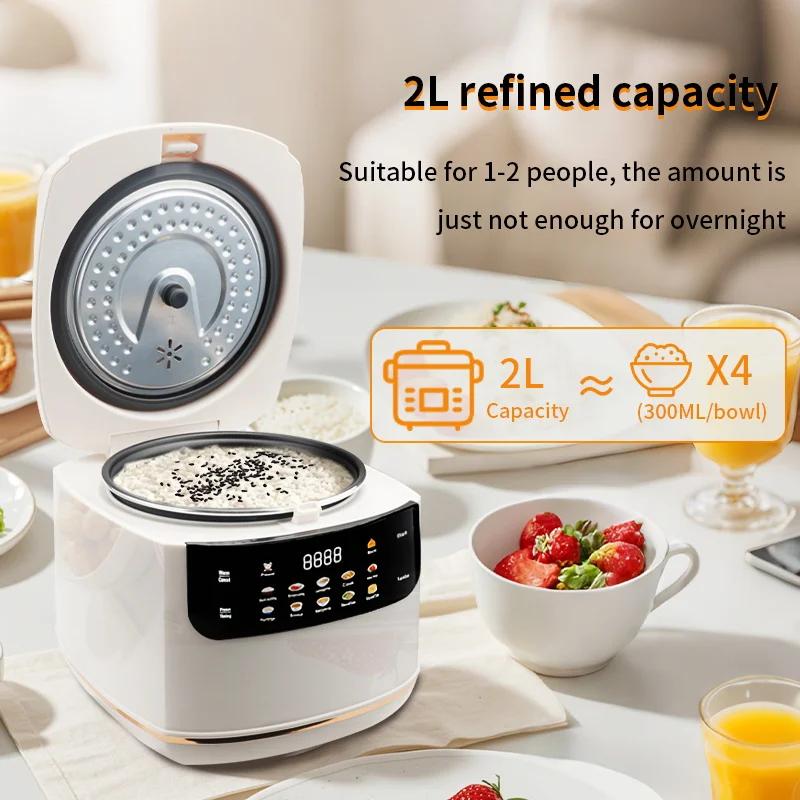 110V 220V 1-3 People Multi Cooker Electric Rice Cooker Non-Stick Pot Mini Cooking Machine Steamed Smart Rice Cooker Kitchen 2L