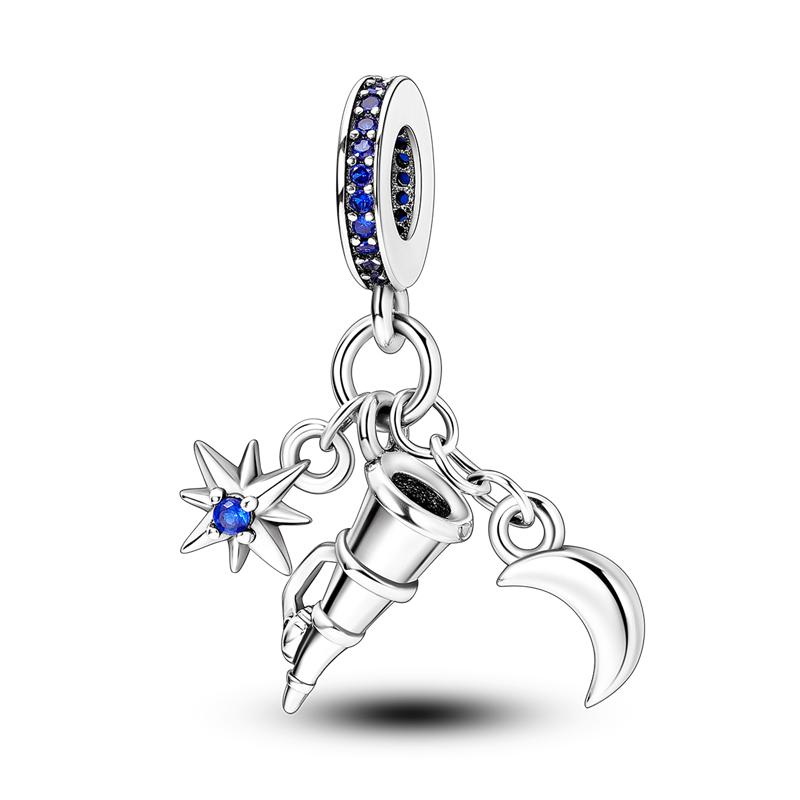 Copper Wings Sister Cross Pendant Charms Fit Original 4Mm Aperture Bracelet Charm Beads Necklace Diy Female Jewelry