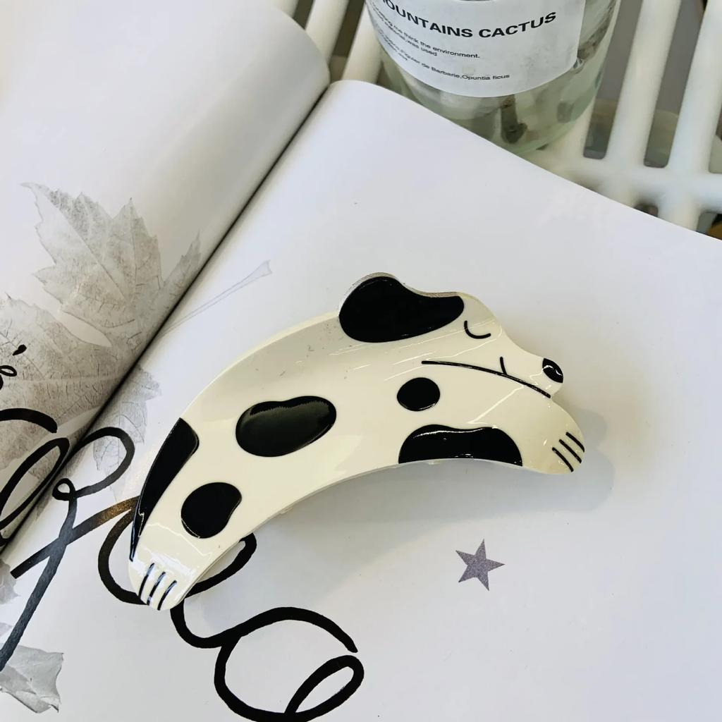 Doamnelor Fashion New Point Drill Puppy Acrylic Grip Clip Simple Hair Clip Cartoon Animal Hair Scratch Dalmațians Dog Head Clip