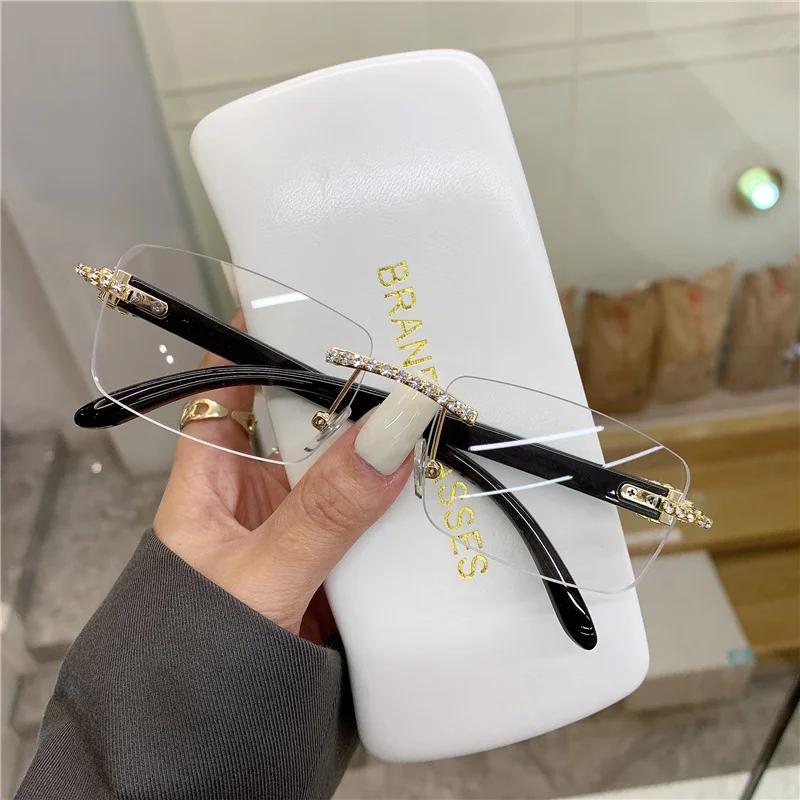 Rimless Vintage Sunglasses for Women Men Diamond Luxury Brand Designer Sun Glasses Retro Eyewear  UV400