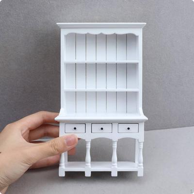 1:12 Scale Wooden Cabinet Sturdy Mini Furniture Detailed Design for Hobbyists