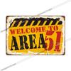 Metallskylt Area 51 UFO Retro Dekorativ Väggplakett Pub Klubb Bartillbehör Plåtmålning Affisch Vintage Heminredning 20x3