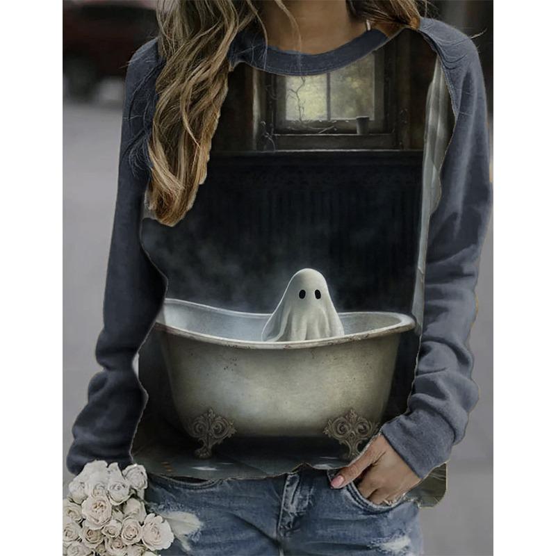 Halloween Sweatshirts Horror Skull Ghost 3D Print Hoodies Women Long Sleeve Tops Female Clothing