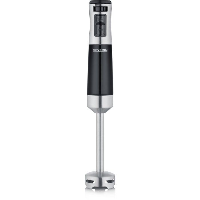 Mixeur plongeant 3-en-1 - SEVERIN - SM3772 - 600 W - Pied amovible - Mini Hachoir - Fouet - Gobelet 700 ml - Sans BPA - Noir / Inox