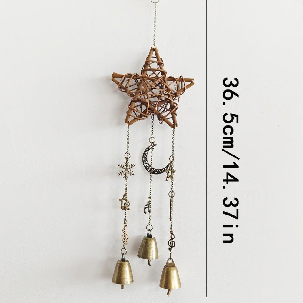 Five-pointed Star Vintage Bell Pendant Pastoral Style Door Hanging Hanging Star Decoration Eaves