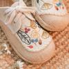 DX-23 Women's Autumn Linen Casual Shoes - Ethnic Embroidery, Lace-up Design