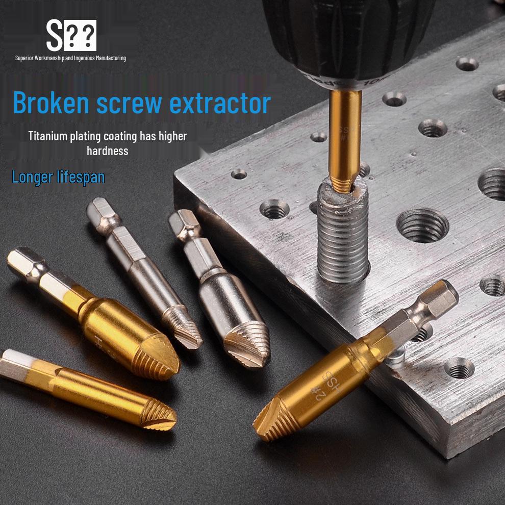 High-Strength Universal Screw Extractor for Stripped or Broken Screws