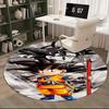 1pc Dragon Ball Z Goku Anime Cartoon Design Round Carpet Office Chair Mat Non-Slip Rug for Home Decor, Living Room, Bedroom, Game Room, Birthday Gift,