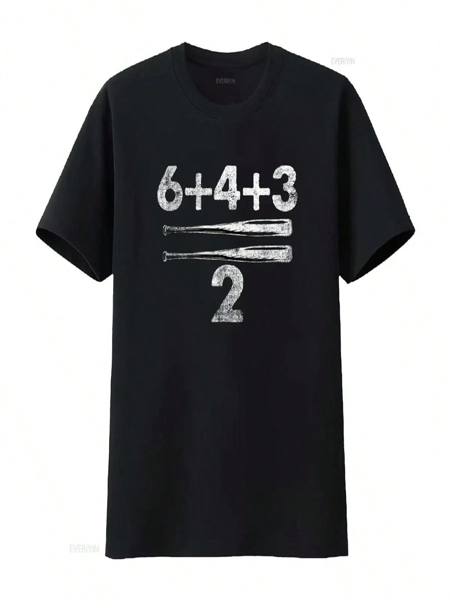 Baseball Math 6 4 3 2 Double Play Cute Softball Game T Shirt Vintage Washed Stylish Graphic Versatile Unisex Streetwear S разноцветный