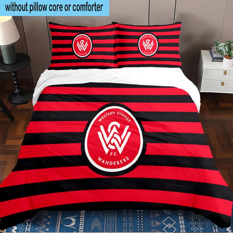 Western Sydney Wanderers Fc 3PCS Bedding set,Ideal for1pc Duvet Cover And 2pcs Pillowcases Perfect for Christmas gift,Ideal for Bedroom, Dormitory