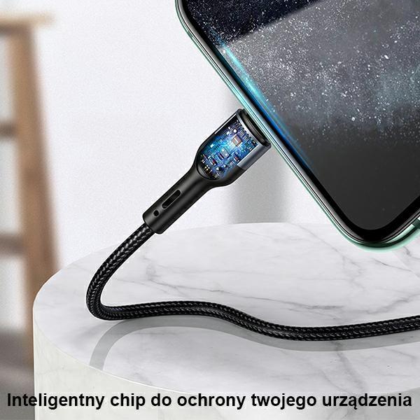 Usams Kabel Pleciony U55 2A Micro Usbczarny/Black 1M Sj450Usb01 (Us-Sj450)