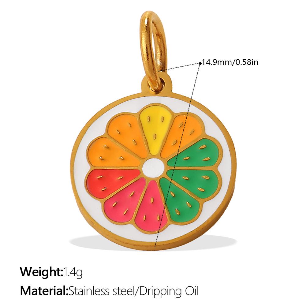 Colorful Pineapple Lemon Pendant with Drip Oil Finish