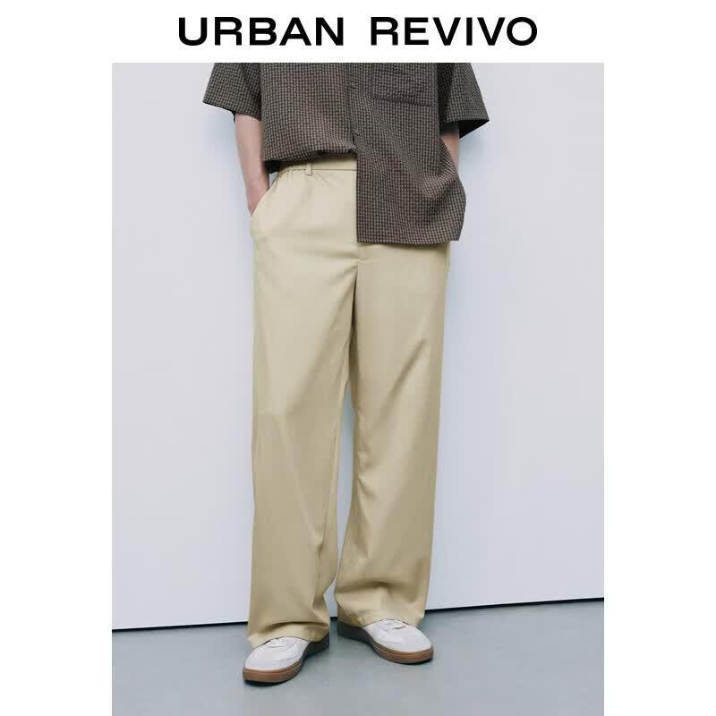 Men s Summer Elastic Waist Straight-Leg Pants 31