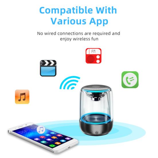 C7 Portable Wireless Stereo Bass Bluetooth-compatible Speaker Colorful LED Light Sound Box
