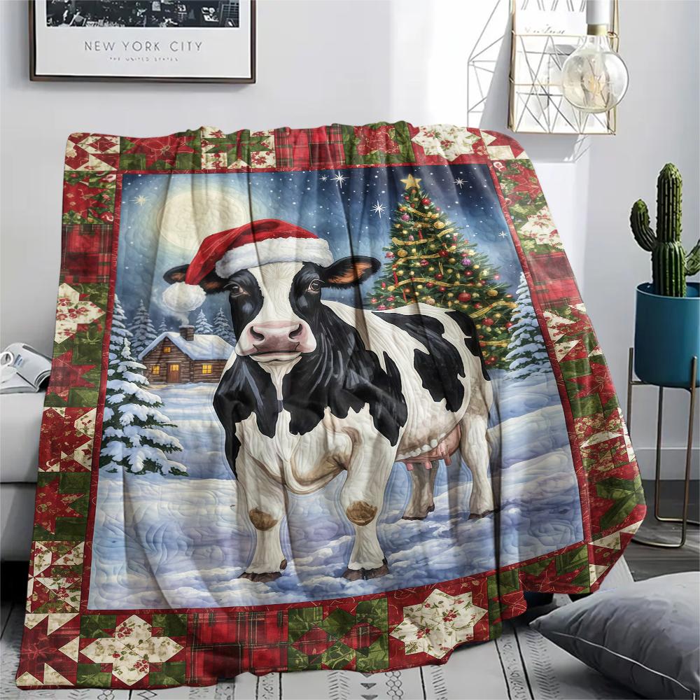 1 Adet Karikatür Baskılı Flanel Battaniye, Yüksek Kalite, Her Mevsim İçin Rahat, Ev Dekorasyonu, Sıcaklık ve Konfor, Noel Doğum Günü Hediyesi İçin Mükemmel