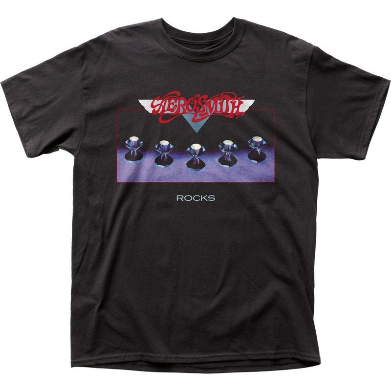 Aerosmith Rocks Unisex T-shirt Music Classic Concert Rock Roll Band Tee New Black S