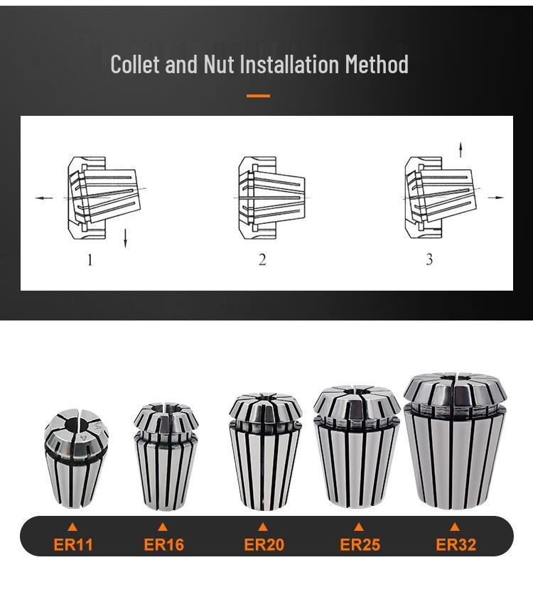 High Precision ER20 Spring Collet Engraving Chuck Holder for Milling Cutter