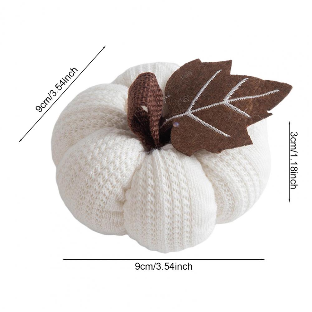 Knitted Pumpkin Decor Fall Farmhouse Display Set of 3 Mini Knit Pumpkins for Thanksgiving Table Decor Realistic Faux Fall