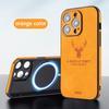Magnetic Leather Phone Case for iPhone 11-16, Compatible with iPhone 12-15 Pro Max, Elk Head Design, Japanese & Korean Style
