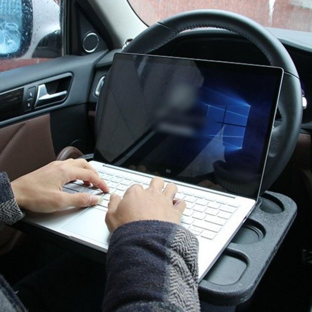 ABS Car Laptop Desk Easy To Install Work Surface Car Dining Table Mount Bracket Large Size Steering Wheel Table for Car Interior