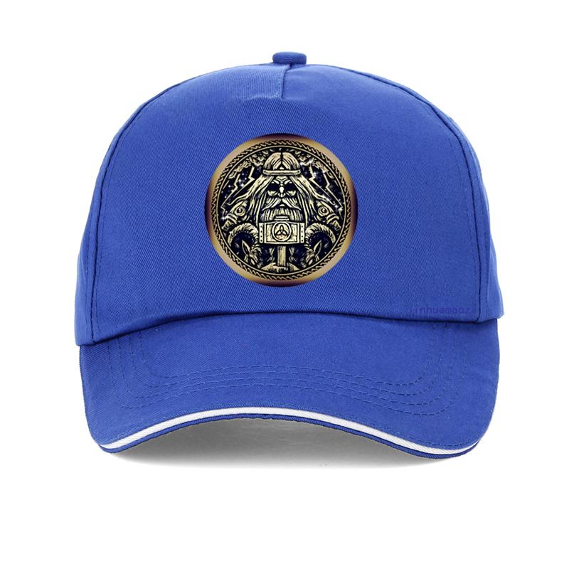 Viking Amulet Print Baseball Cap Thor With Hammer Hip Hop Cap Tv Show Vikings Dad Hat Norse Pagan Talisman Unisex Snapback Hats