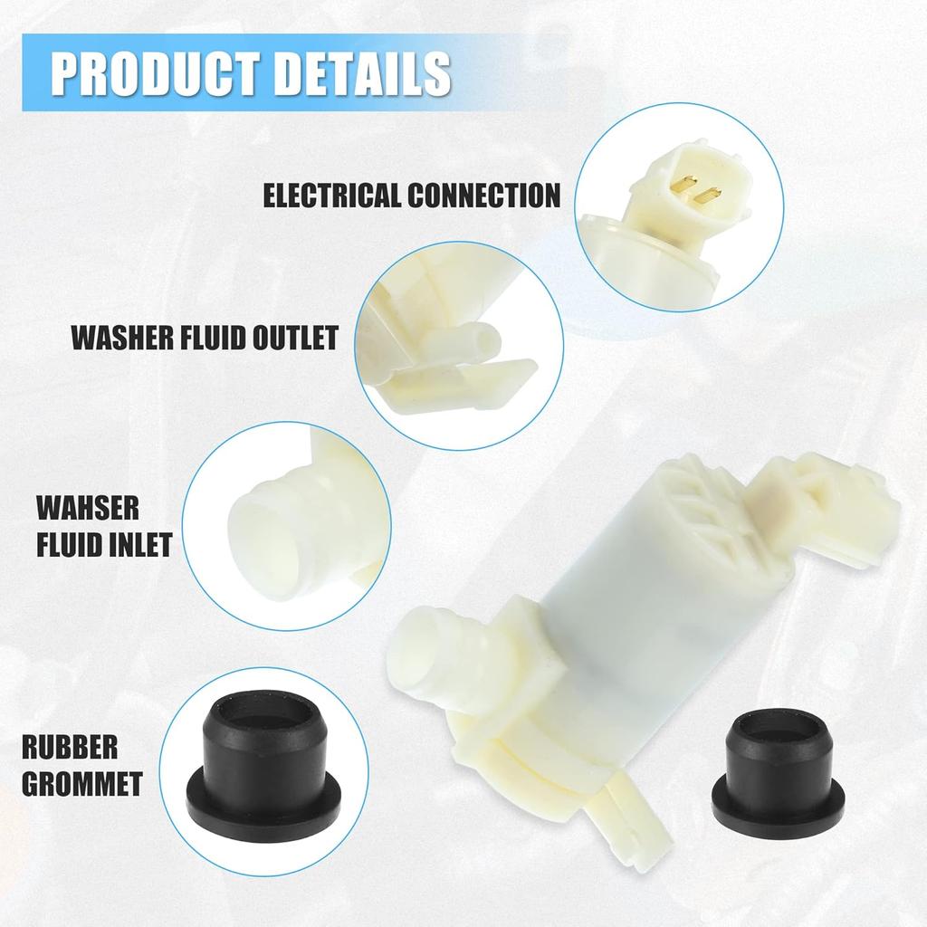 ACROPIX Car Windshield Washer Motor Pump Replacement Fit for NISSAN 350Z 2003-2009 - Pack of 1 White