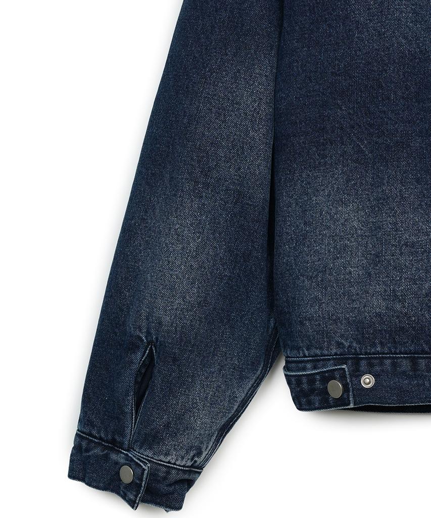 Fdr Heavy Denim Work Hood Quilting Jacket Blue