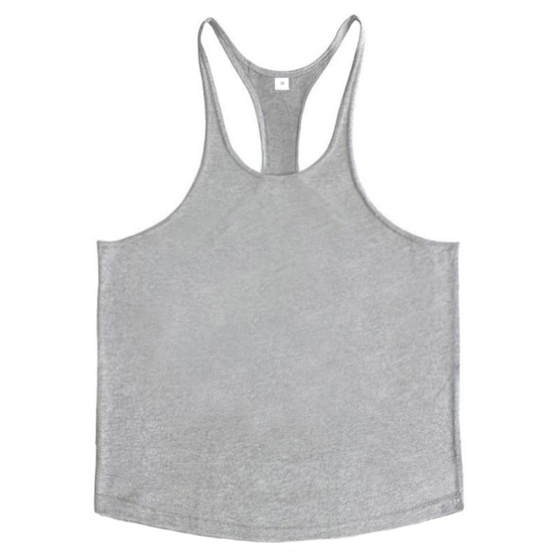 Muscleguys Men's Plain Cotton Gym Tank Tops Running Sleeveless Shirt Y-Back Bodybuilding Vests Muscle Workout Athletic Fitness Singlets